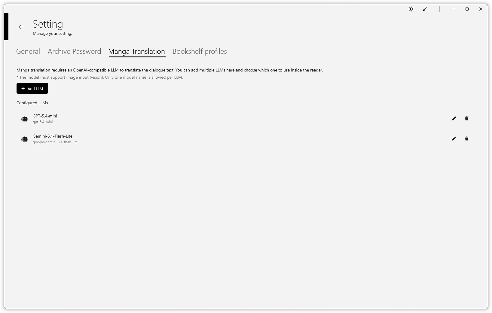 Rulia manga and comic reader app screenshot on Windows
